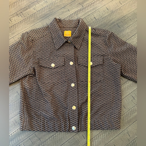 Ruby Rd. Women’s Geometric Brown and Gold Bomber Jacket SIZE M LIKE NEW - Picture 5 of 7